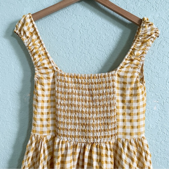 NWT•Cider•Yellow & White Gingham Mini Dress•Retro - Picture 5 of 12